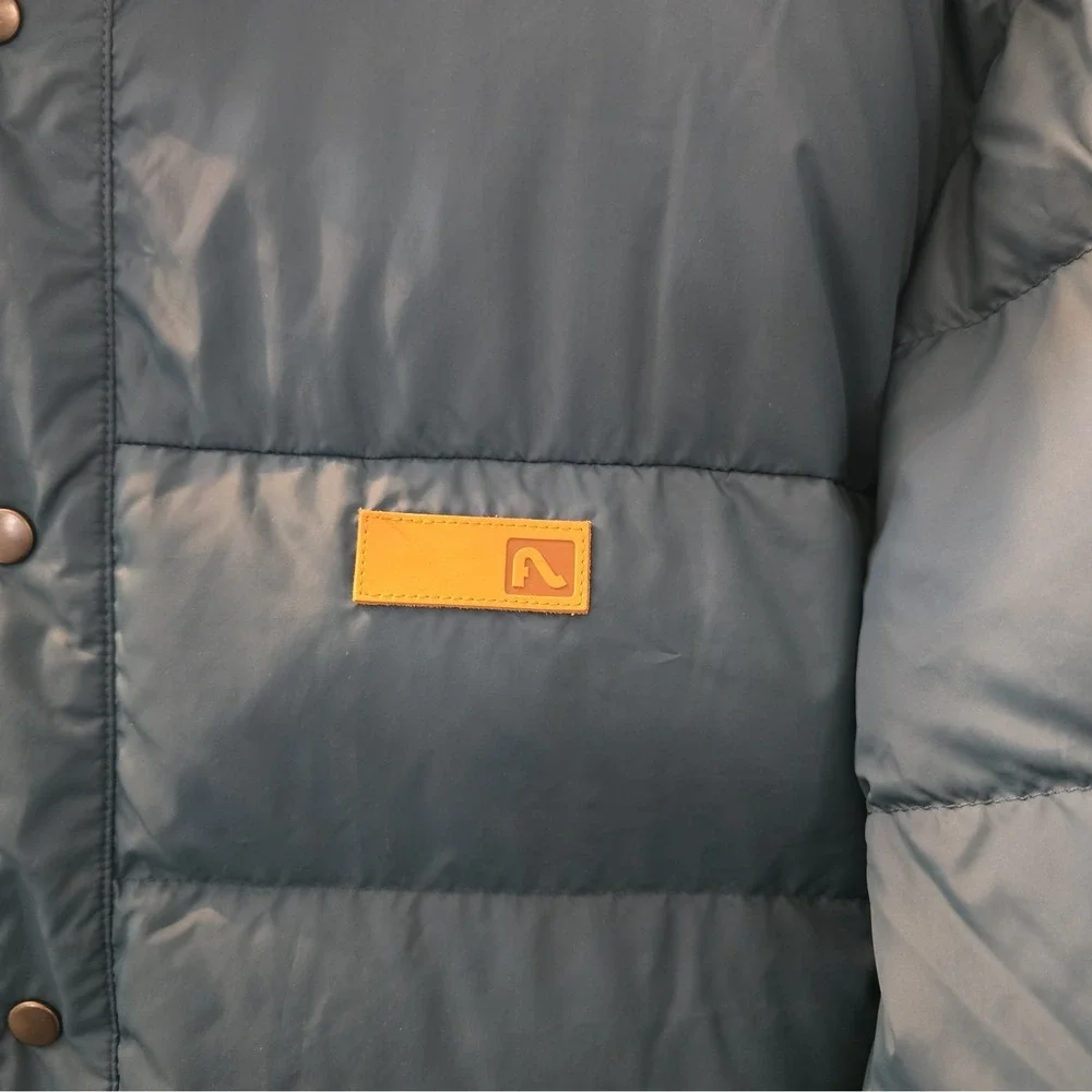 Flylow Men's Puffer Goose Down Jacket Coat Green Size L Outdoor Ski Snowboard